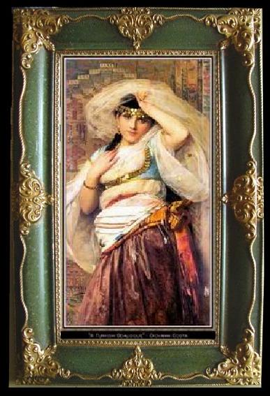 framed  unknow artist Arab or Arabic people and life. Orientalism oil paintings  348, Ta119-4